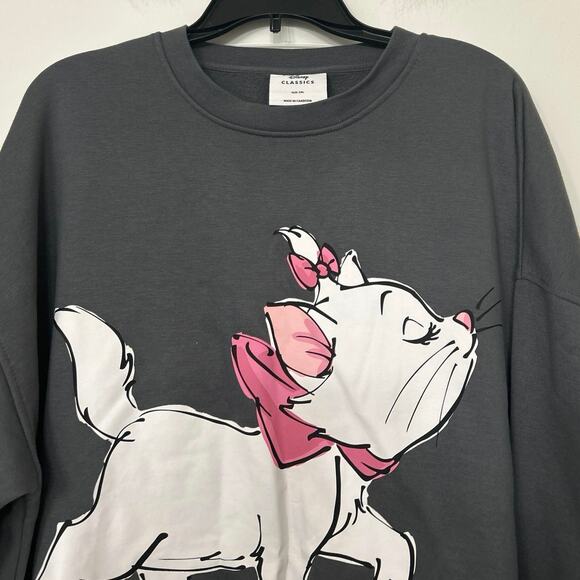 Disney Classics Aristocats Marie Sweatshirt 2XL Gray Oversized Cozy Graphic - Picture 4 of 10